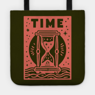 Vintage Time Hourglass Mystical Owl Art Tote