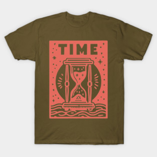 Vintage Time Hourglass Mystical Owl Art T-Shirt
