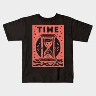 Vintage Time Hourglass Mystical Owl Art Kids T-Shirt