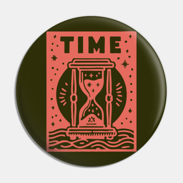Vintage Time Hourglass Mystical Owl Art Pin by TuncGK