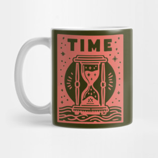 Vintage Time Hourglass Mystical Owl Art Mug