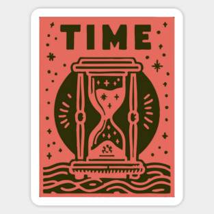 Vintage Time Hourglass Mystical Owl Art Magnet