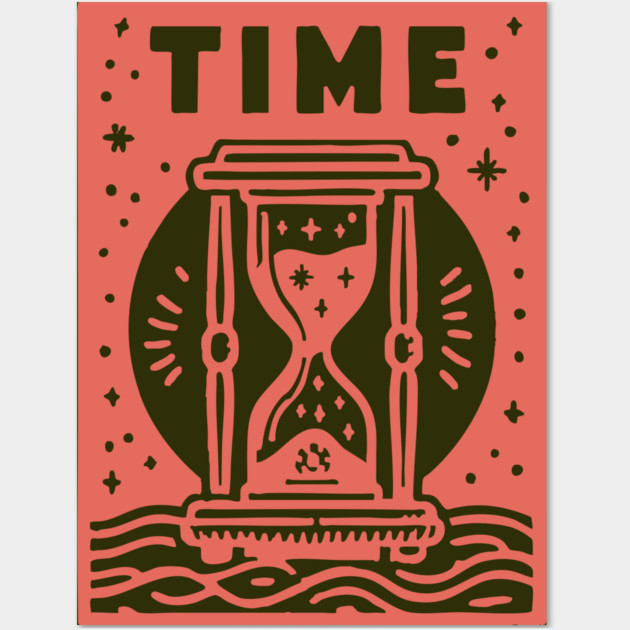 Vintage Time Hourglass Mystical Owl Art Wall Art by TuncGK