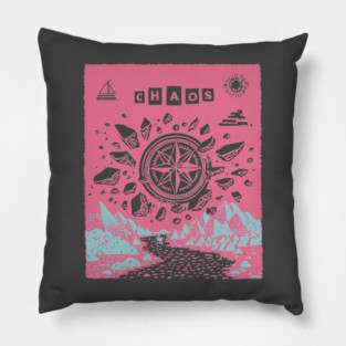 Mystical Chaos Compass Tarot Card Graphic Pillow
