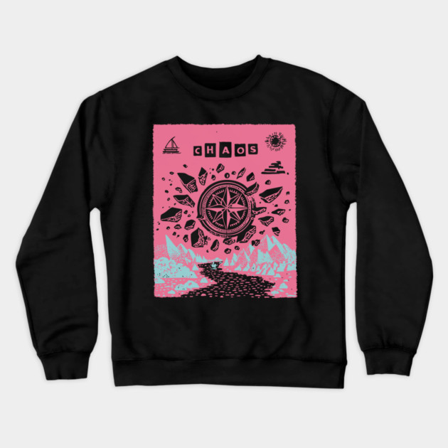Mystical Chaos Compass Tarot Card Graphic Crewneck Sweatshirt by TuncGK