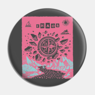 Mystical Chaos Compass Tarot Card Graphic Pin