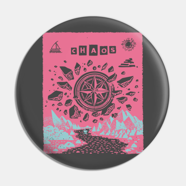 Mystical Chaos Compass Tarot Card Graphic Pin by TuncGK