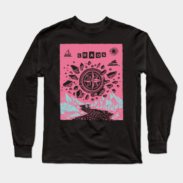 Mystical Chaos Compass Tarot Card Graphic Long Sleeve T-Shirt by TuncGK
