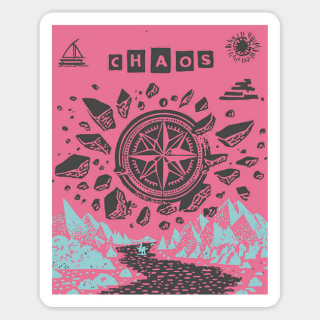 Mystical Chaos Compass Tarot Card Graphic Magnet by TuncGK