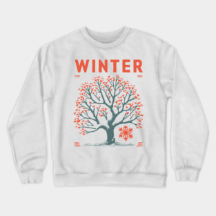 Winter Tree of Life Vintage Botanical Art Crewneck Sweatshirt