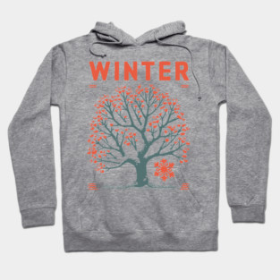 Winter Tree of Life Vintage Botanical Art Hoodie