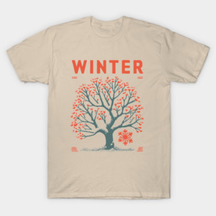 Winter Tree of Life Vintage Botanical Art T-Shirt