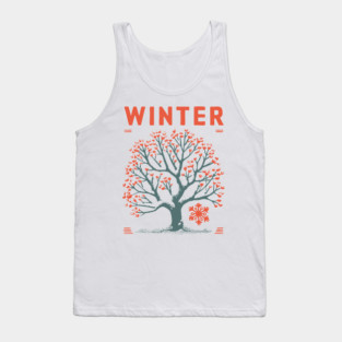 Winter Tree of Life Vintage Botanical Art Tank Top