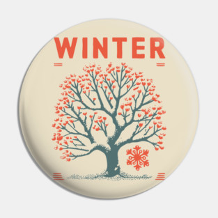 Winter Tree of Life Vintage Botanical Art Pin