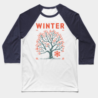 Winter Tree of Life Vintage Botanical Art Baseball T-Shirt