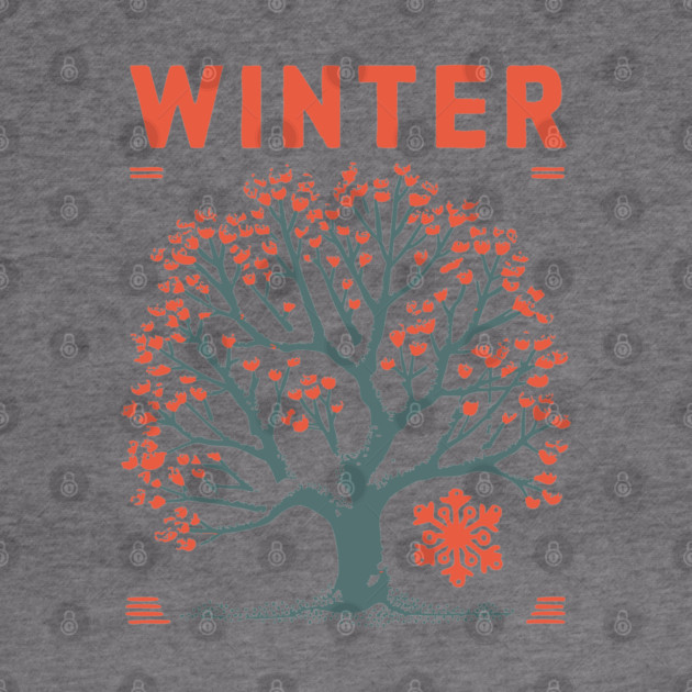 Winter Tree of Life Vintage Botanical Art by TuncGK