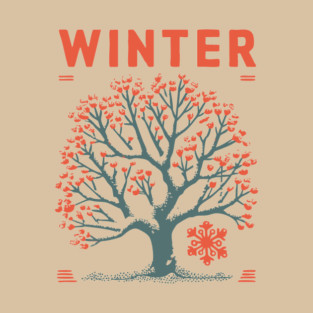 Winter Tree of Life Vintage Botanical Art T-Shirt