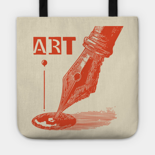 Vintage Fountain Pen for Writers Dark Academia Art Tote by TuncGK