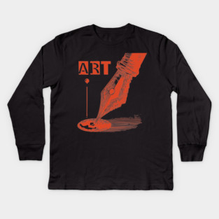 Vintage Fountain Pen for Writers Dark Academia Art Kids Long Sleeve T-Shirt