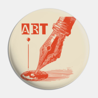 Vintage Fountain Pen for Writers Dark Academia Art Pin