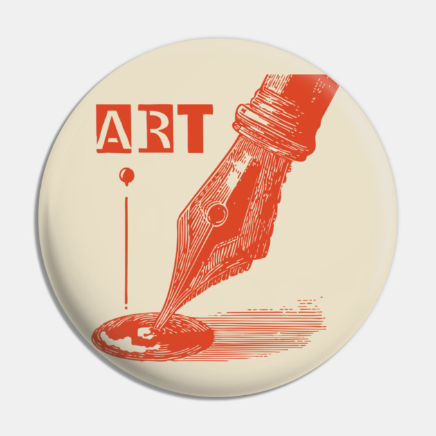 Vintage Fountain Pen for Writers Dark Academia Art Pin by TuncGK