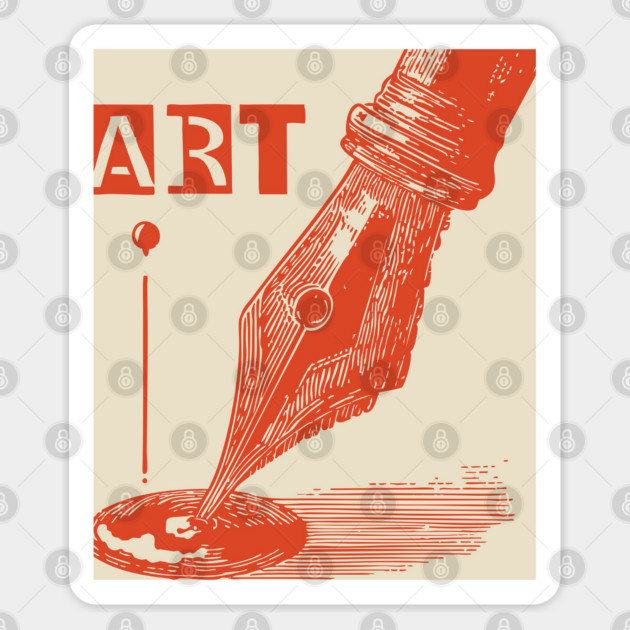 Vintage Fountain Pen for Writers Dark Academia Art Sticker by TuncGK