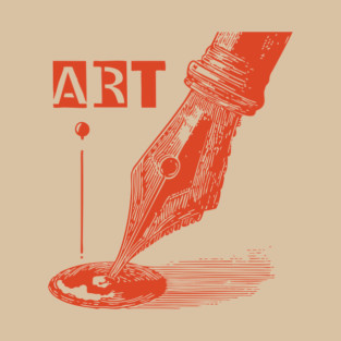 Vintage Fountain Pen for Writers Dark Academia Art T-Shirt