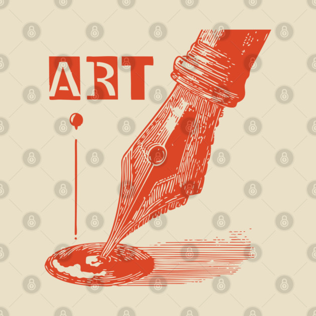 Vintage Fountain Pen for Writers Dark Academia Art by TuncGK