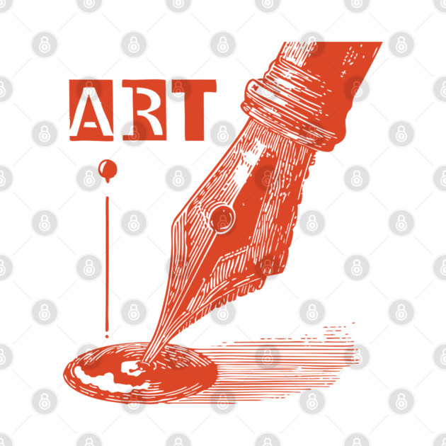 Vintage Fountain Pen for Writers Dark Academia Art by TuncGK