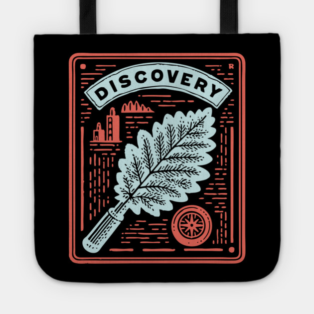 Discovery Oak Leaf Botanical Linocut Art Tote by TuncGK