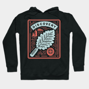 Discovery Oak Leaf Botanical Linocut Art Hoodie