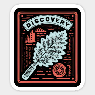 Discovery Oak Leaf Botanical Linocut Art Magnet