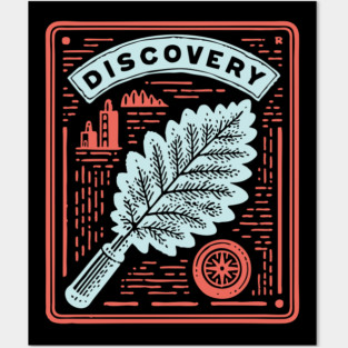 Discovery Oak Leaf Botanical Linocut Art Posters and Art