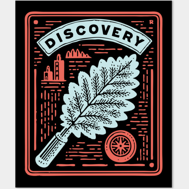 Discovery Oak Leaf Botanical Linocut Art Wall Art by TuncGK