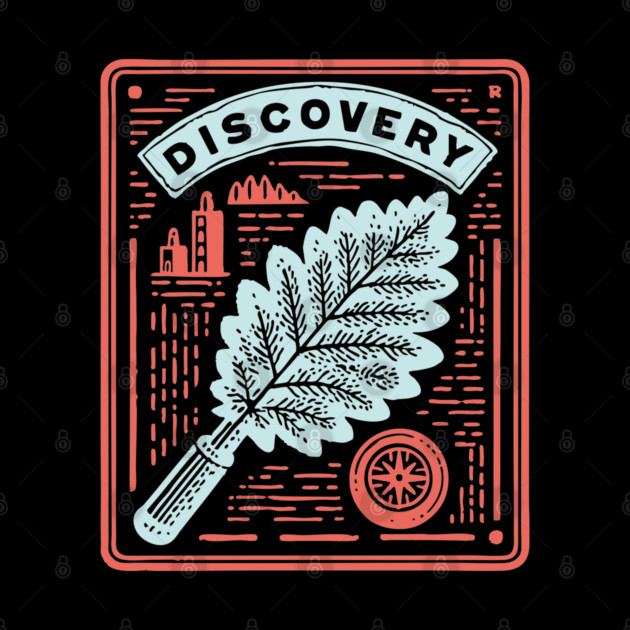 Discovery Oak Leaf Botanical Linocut Art by TuncGK