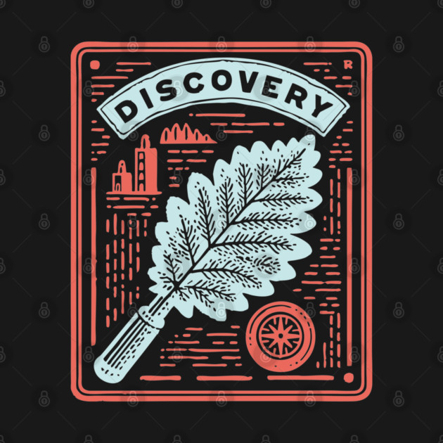 Discovery Oak Leaf Botanical Linocut Art by TuncGK