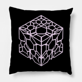 Geometric Hexagon Cube Optical Illusion Art Pillow