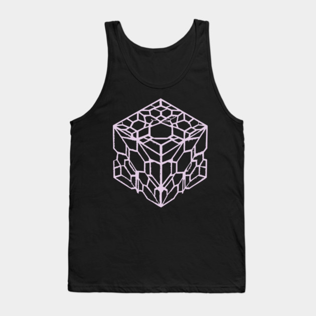 Geometric Hexagon Cube Optical Illusion Art Tank Top by TuncGK