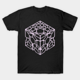 Geometric Hexagon Cube Optical Illusion Art T-Shirt