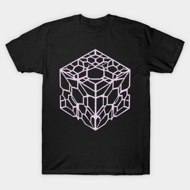 Geometric Hexagon Cube Optical Illusion Art T-Shirt by TuncGK