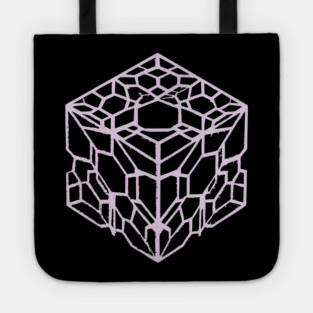 Geometric Hexagon Cube Optical Illusion Art Tote