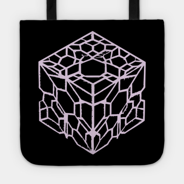 Geometric Hexagon Cube Optical Illusion Art Tote by TuncGK