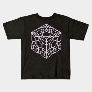 Geometric Hexagon Cube Optical Illusion Art Kids T-Shirt
