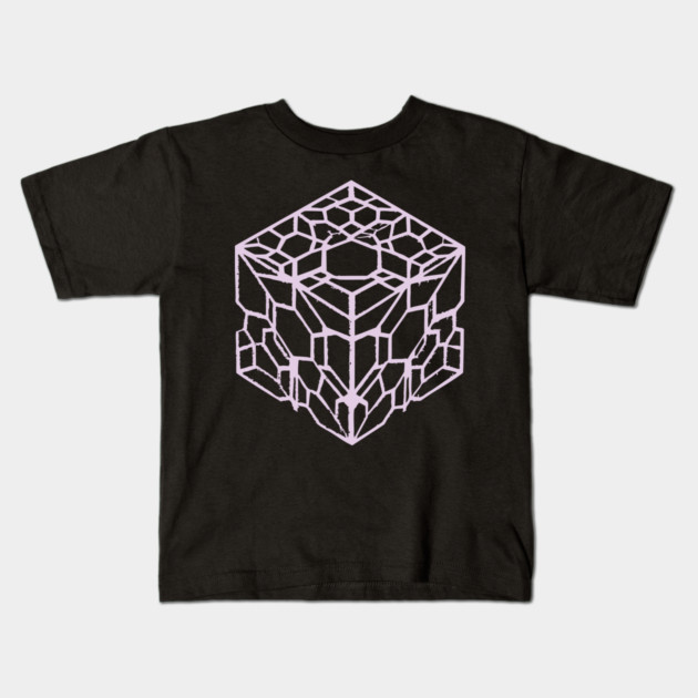 Geometric Hexagon Cube Optical Illusion Art Kids T-Shirt by TuncGK