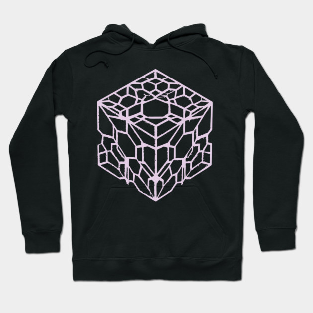 Geometric Hexagon Cube Optical Illusion Art Hoodie by TuncGK
