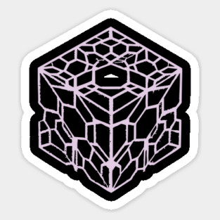 Geometric Hexagon Cube Optical Illusion Art Sticker