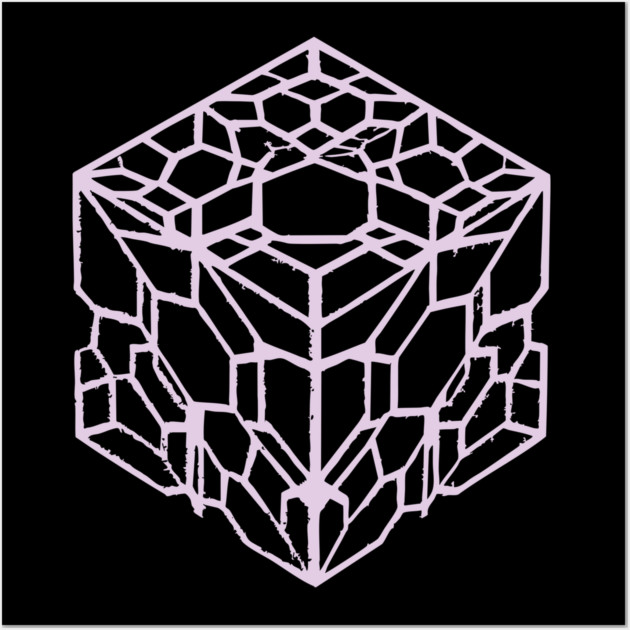 Geometric Hexagon Cube Optical Illusion Art Wall Art by TuncGK