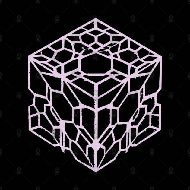Geometric Hexagon Cube Optical Illusion Art by TuncGK