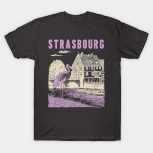Strasbourg France Vintage Fairytale Travel Art T-Shirt