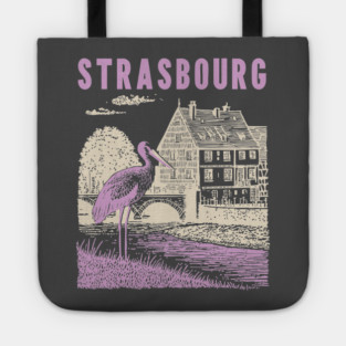 Strasbourg France Vintage Fairytale Travel Art Tote